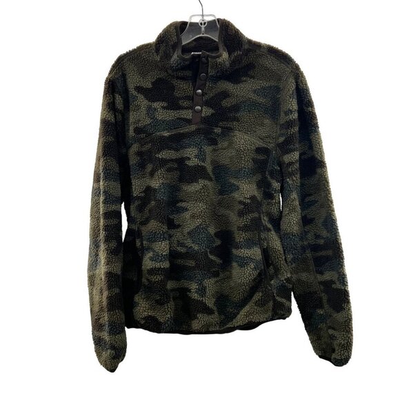Alpine Sherpa Women's Camouflage Pullover Mock Neck Green Size Small - Picture 1 of 8